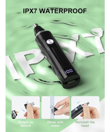 Nose Hair Trimmers for Men Rechargeable Nose Hair Trimmer with LED Display 2 IN 1 Painless Multifunctional Ear and Nose Hair Trimmer Black - Buy Online on GoSupps.com
