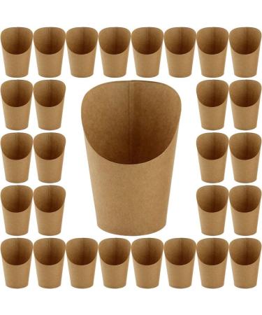 French Fries Paper Cups 100pcs Snacks Kraft Paper Cups Cones Trays Ice Cream Cups Holder Charcuterie Cups for All - Buy Online on GoSupps.com
