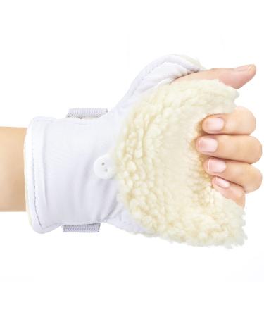 1 Pair Palm Protector for Finger Contractures Palm Protector Left Handed Palm Guard Comfortable Hand Cushion with Soft Sherpa Lining Palm Pad for Elderly Care