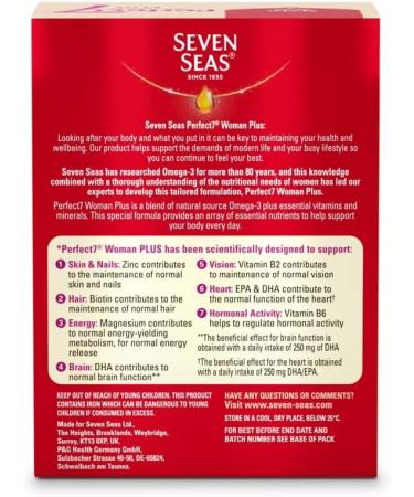 Seven Seas Perfect7 Woman Plus Multivitamin with Omega-3 and Vitamin D - 30 Day Supply - Buy Online on GoSupps.com