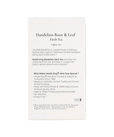 Herb Tea: Dandelion Root & Leaf for Detox & Digestion by HealthKing - Buy Online on GoSupps.com