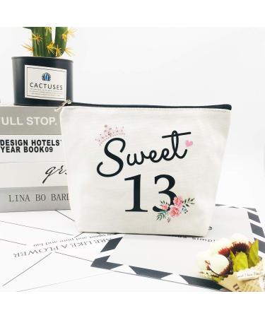 Sweet Thirteen Gifts for Teen Girls - 13th Birthday Ideas, Makeup Bag for Best Friend or Daughter - Buy Online on GoSupps.com