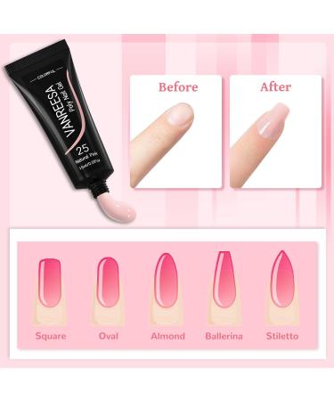 VANREESA Poly Nail Gel Kit 14 Colours Poly Nail Gel Kit Poly Nail Extension Gel Summer Colours Pink Purple Green Blue Gifts for Women - Buy Online on GoSupps.com