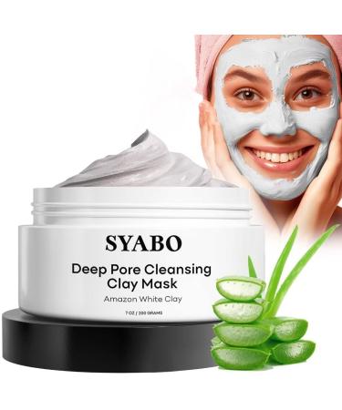 Amazonian White Clay Refreshing Pore Mask Blackhead Remover for Face Resurfacing Mask 200ml (7.05 Fl Oz)
