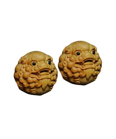 Aritjt 2pcs Lion Head Massage Balls Hand Exercise Chinese Health Balls Lucky Charm Gift Home Decoration