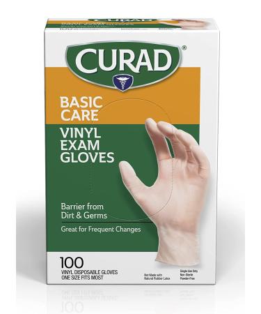 Curad 100 Count Vinyl Gloves (CURCA4135R) - Buy Online on GoSupps.com