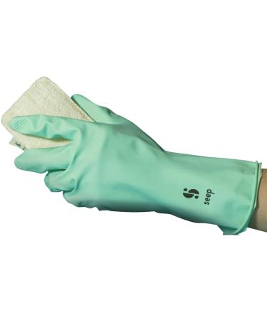 SEEP Eco Small-Medium Compostable Rubber Gloves - Multi-purpose Kitchen & Household Gloves - FSC & Fair-trade Certified - 1 Pair - Buy Online on GoSupps.com