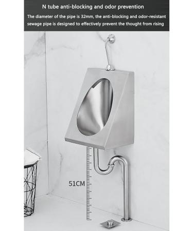 304 Stainless Steel urinals Induction Wall-Mounted Drainage Public Toilet urinals Square Wall-Mounted Men's urinals Bathroom Accessories for Homes Hotels Schools - Buy Online on GoSupps.com