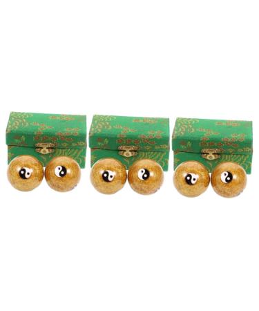 Partykindom 6 STK massage globe Load handballs handballs made of metal yang balls meditation balls Chinese balls Massage Metal balls.
