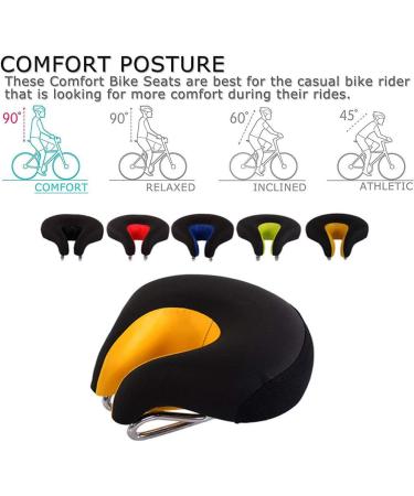 Xanperex Black Dual Rail No Nose Gel Bike Seat Cushion for Men/Women - Comfortable Bicycle Seat for Mountain, Cruiser, Indoor, Spin Bikes - Buy Online on GoSupps.com