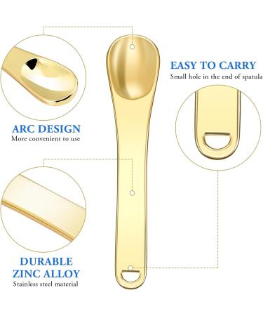 WLLHYF Mini Metal Makeup Spatula Skin Care Cosmetic Spoon Reusable Applicator Beauty Scoop for Facial Cosmetic for Face Mask Cream Lotions Moisturizers (3 Gold) - Buy Online on GoSupps.com