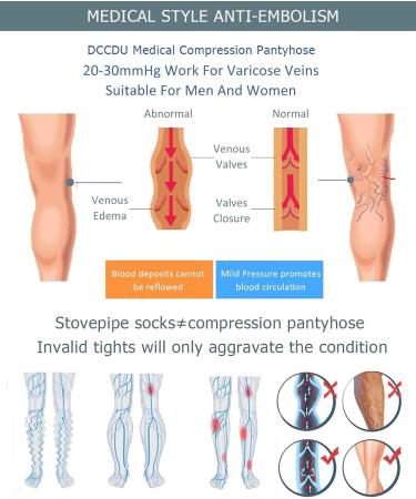 DCCDU Medical Compression Pantyhose for Women 20-30 mmHg Support | Varicose Veins Treatment | Edema Swelling Relief | Beige X-Large - Buy Online on GoSupps.com