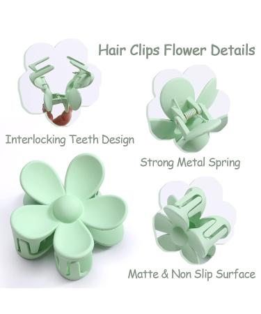 6PCS Large Flower Hair Clips for Thick & Thin Hair - Non-slip Strong Hold, Cute Mint Green Hair Accessories for Women & Girls - Buy Online on GoSupps.com