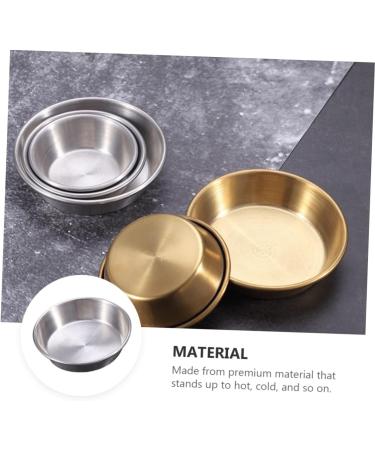 LIFKOME Vinegar Dish 4 Pcs Dish Round Ketchup Stainless Steel Metal Portion Cups 7X7X2CMx2pcs Silverx2pcs - Buy Online on GoSupps.com