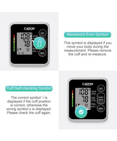 CAZON Upper Arm Blood Pressure Monitor with Pulse Rate Monitoring - Wide-Range Cuff 8.7-15.7 - 2x120 Memory - Home BP Monitor (Black) - Buy Online on GoSupps.com