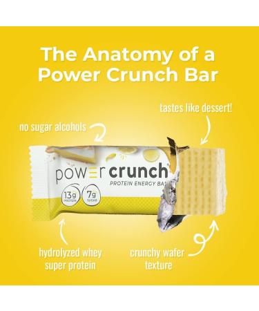 Power Crunch Lemon Meringue Whey Protein Bars - 12 Count | High Protein Snack - Buy Online on GoSupps.com