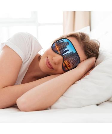 Buy Chicago Illinois USA Print Night Blackout Eyeshade | Elastic Strap for Shift Work Travel & Relaxation - Buy Online on GoSupps.com