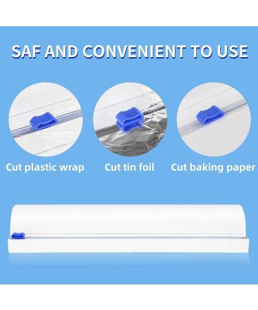 Refillable Plastic Wrap Dispenser with Slide Cutter - Fovanga Cling Wrap for 250ft - Tin Aluminum Foil Dispenser Included - Buy Online on GoSupps.com