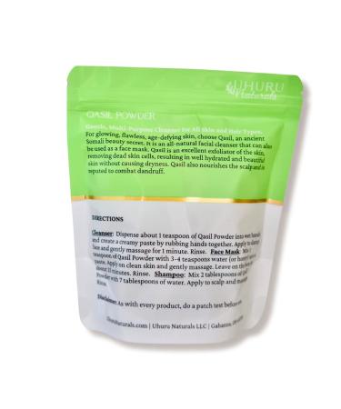 Uhuru Naturals Qasil Powder 50g - Ancient Somali Beauty Secret Deep Cleansing Facial Mask for Glowing Skin Reduces Dark Marks & Scars Brightens & Detoxifies - Buy Online on GoSupps.com