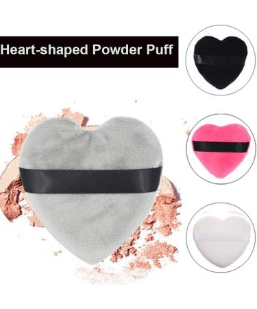 XYAM Makeup Blendiful Puffs Large Face Powder Puffs Cotton Velour Love Shape with Strap Makeup Tool Sponges(Love Heart White) Love heart White - Buy Online on GoSupps.com