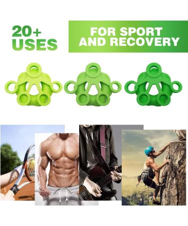Autuwt Finger Trainer 6-Set | Hand Grip Strengthener & Muscle Trainer | Improve Grip & Hand Strength - Green - Buy Online on GoSupps.com