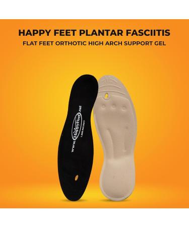 Happy Feet Orthotic Gel Inserts for Plantar Fasciitis - High Arch Support Shoe Insoles for Men & Women (Size M 7-8 / 8.5-10 - Buy Online on GoSupps.com