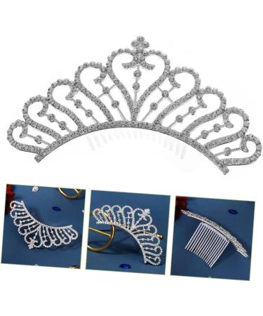 HAPINARY Crown Side Hair Comb Girls Hair Clips Girls Tiara Rhinestone Barrettes for Women Flower Girl Headpiece Girls Barrettes for Hair Wig Miss Alloy European and American Small Crown - Buy Online on GoSupps.com