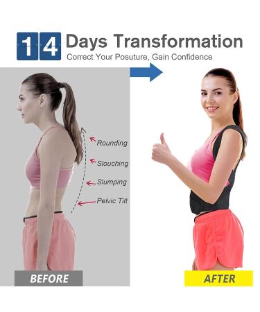 Adjustable Posture Corrector for Women and Men - Lumbar Support Brace for Back Pain Relief - Improve Posture - Size Large - Buy Online on GoSupps.com