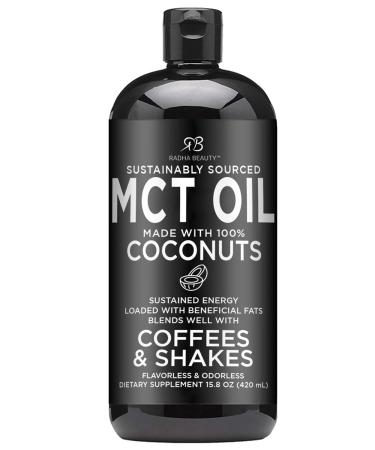Premium MCT Oil Made only from Non-GMO Coconuts - 15.8oz. Keto, Paleo, Gluten Free and Vegan Approved. 16 Fl Oz (Pack of 1)