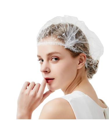 Disposable Shower Cap XL - 100 Pack | Waterproof, Thick & Elastic Bath Caps for Women & Men - Perfect for Travel, Spa, Hotel & Home Use - Clear - Buy Online on GoSupps.com
