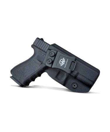 Glock 19 Holster IWB Kydex Holster Custom Fit: Glock 19 19X Glock 25 Glock 44 Glock 45 (Gen 1-5) & Glock 23 Glock 32 (Gen 3-4) Pistol - Inside Waistband Concealed Carry - Adj. Cant Retention, Cover Mag-Button, No Wear, No
