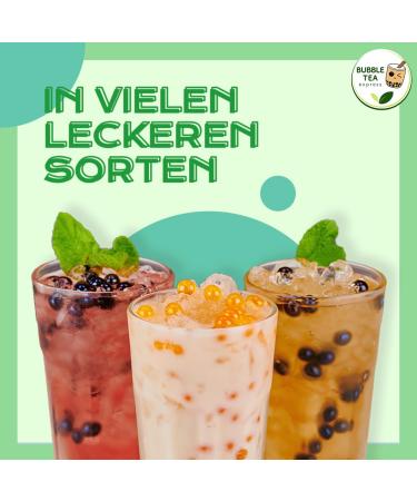 Bubble Tea Express - Fruity Popping Boba Pearls Green Apple 490g | Vegan & Gluten-Free Fruit Juice Beads | Perfect for Bubble Tea Lovers - Buy Online on GoSupps.com