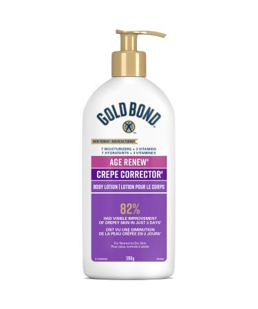 Gold Bond Age Renew Crepe Corrector Body Lotion 396g Pump Crepey Skin Lotion With Omega Fatty Acids Antioxidants and Botanicals to Visibly Firm Tighten and Hydrate Dry Crepey Skin 396g 396 g (Pack of 1)