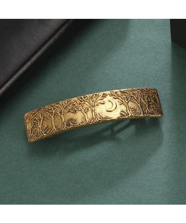 Dreamtimes Vintage Gold Forest Moon Protection Hair Clip - Handcrafted Metal Barrette for Women & Girls | Retro French Hair Accessory for Fashion & Gifts - Buy Online on GoSupps.com