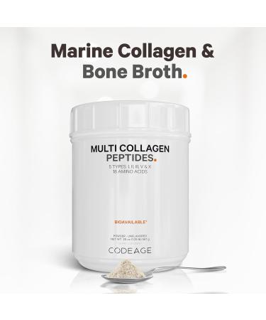 Codeage Multi Collagen Protein Powder Peptides - 2-Month Supply, Hydrolyzed Type I, II, III, V, X - Grass Fed Super Bone Broth Supplement - Non-GMO - 20oz - Buy Online on GoSupps.com