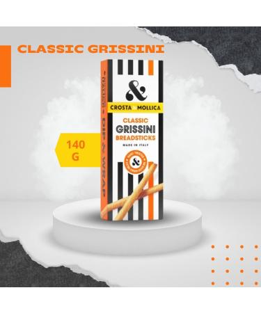 Crosta & Mollica Bread Sticks Pick N Mix - Choose From 4 Flavours | Classic-Torinesi Parmesan & Poppyseed Classic-Grissini Black Olive Grissini - Pack of 2 - Buy Online on GoSupps.com