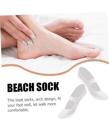 FRCOLOR 1 Pair Silicone Heel Protector Silicone Moisturizing Socks Silicone Boat Sock Spa Gel Socks Silicone Socks Beach Sock Tendon Socks Dance Socks Sole of Foot Men and Women White - Buy Online on GoSupps.com