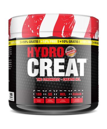 HYDRO CREAT CREATIN HCL - 1 x 165 capsules - 1 000 mg specially refined creatine HCL per capsule - high -dosed at 3000 mg per day - ideal for muscle building without loading phase