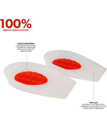 Silicone Heel Cups for Plantar Fasciitis - Comfortable Insoles for Heel Pain Relief - Medium Size Heel Cushions - Buy Online on GoSupps.com
