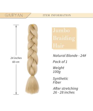 Gairyan Jumbo Braids - Ombre Synthetic Hair Extensions 60cm | Natural Blonde 100g for Box & Crochet Braids - Buy Online on GoSupps.com