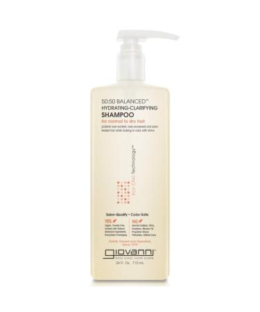 GIOVANNI Eco Chic 50:50 Balanced Hydrating Clarifying Shampoo, 24 oz. - Leaves Hair pH Balanced for Over-Processed, Lauryl & Laureth Lauryl & Laureth Sulfate Free, No Parabens, Color Safe 50:50 pH Balance (Aloe + Sunflow