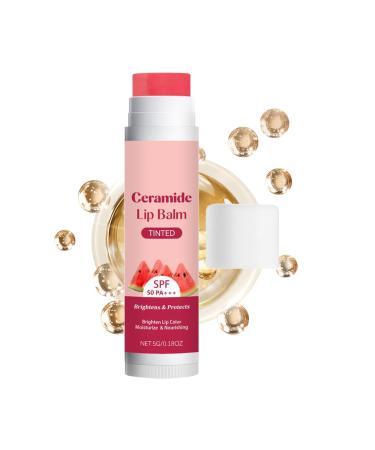 Tinted Lip Balm - Glossy Cosmetic SPF 50 - Natural Moisturizing Lip Stick - For Travel Parties Birthdays Valentine's Day Christmas - Women