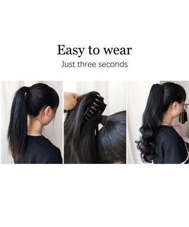 Parxitn Ponytail Extension 40cm - Clip-in Synthetic Hair Camel Brown Mix with Bleaching Blonde 16 Inch Claw Braid - Buy Online on GoSupps.com