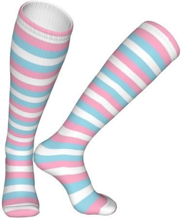 Trans Pride Stripes Compression Socks for Men & Women | 15-20 mmHg Support for Running & Cycling - Shop Now! - Buy Online on GoSupps.com