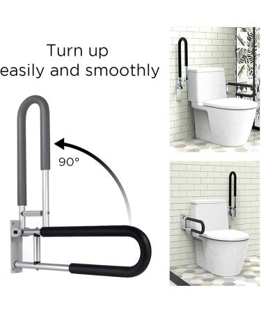 XINGHE Handicap Grab Bars Rails Toilet Handrails Bathroom Safety Bar Hand Support Rail Handicapped Handrail for Seniors Elderly Disabled Mounted Bath Grips 23.6 Inch Black - Buy Online on GoSupps.com
