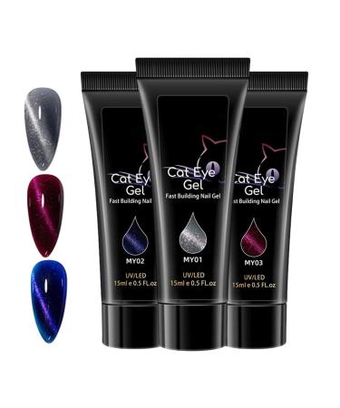 Nail Extension Gel - 3-Color Glitter Manicure Gel Kit | Beauty Accessories for Strengthening and Enhancing Nails | Manicure Polish Art Design Extension for Women and Girls - Professional