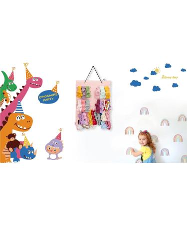 PACMAXI Hanging Baby Girl Headbands Organizer - Newborn Headbands and Bows Holder (10 Snap Band + 18 Snaps Pink) - Buy Online on GoSupps.com