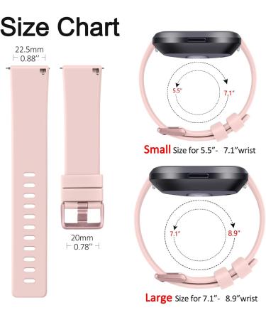 Vancle Silicone Sports Armband for Fitbit Versa | Replacement Bracelet for Versa 2 Versa Lite & SE - Pink (S) - Buy Online on GoSupps.com
