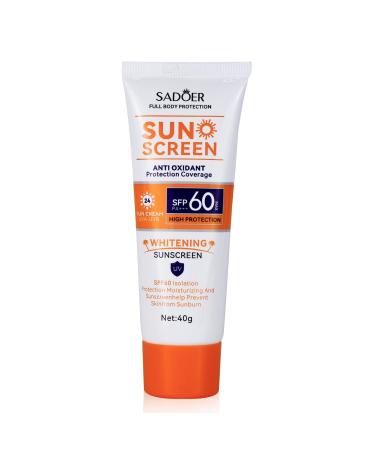 SPF 60 Clear Sunblock - No White Residue Non-Sunscreen Lotion for Face | Broad Spectrum UVA/UVB Protection for Outdoor Swimming & Daily Use - Buy Online on GoSupps.com