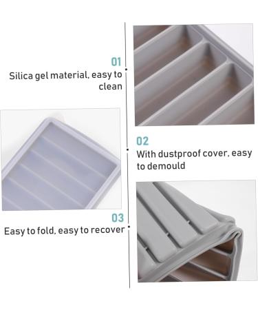 Zerodeko 1pc 10 Silicone Ice Trays Silicone Molds Ice Cube Reusable Silicone Square Mold Ice Maker Tool Bar 24.5X11.5CM Grey - Buy Online on GoSupps.com